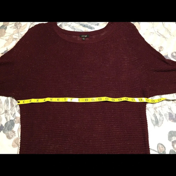APT9 Burgundy Sweater 3/4 Sleeve Sparkle XL - Picture 12 of 14